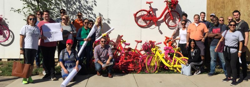 A group of MURP students before a presentation on bike safety improvements for a nearby city