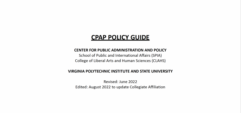 CPAP Policy Guide Page 1